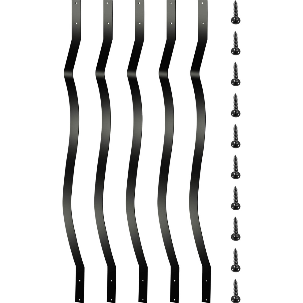 Vevor Balusters 32.25 Inch-51 Pack Staircase With Screws Wavy Aluminum Railing, For Outdoor Stair Deck Porch, Black, 51 Count 768558083752