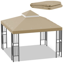 Sumfaller 10x10 FT Rep. de Toldo de Gazebo Doble Techo para BBQ Cubierta de Techo (Marrón)