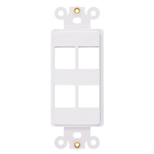 Insert Décorateur 4 Ports avec Écrou, Adaptateur de Plaque Murale, Blanc (1 Pack 4 Ports)