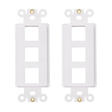 Adaptateur mural 3 ports avec écrou, plaque blanche (pack de 2)