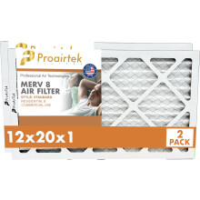 Filtres à air Proairtek AF12201M08SWH 12x20x1 Pack de 2, MERV 8; Parfait pour un air frais chez vous