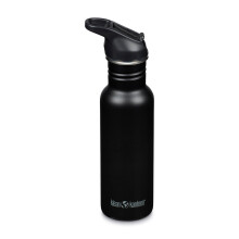 Klean Kanteen 18 oz Classic Water Bottle with Flip Seal Sport Cap & Straw - 100% Leakproof Spout & Cap - BPA-Free Stainless Steel - Easy-Sip Water Bot