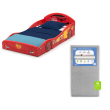 Delta Children Disney Pixar Cars Lightning McQueen Race Car Toddler Bed Sweet Beginnings Dual Sided Crib Mattress