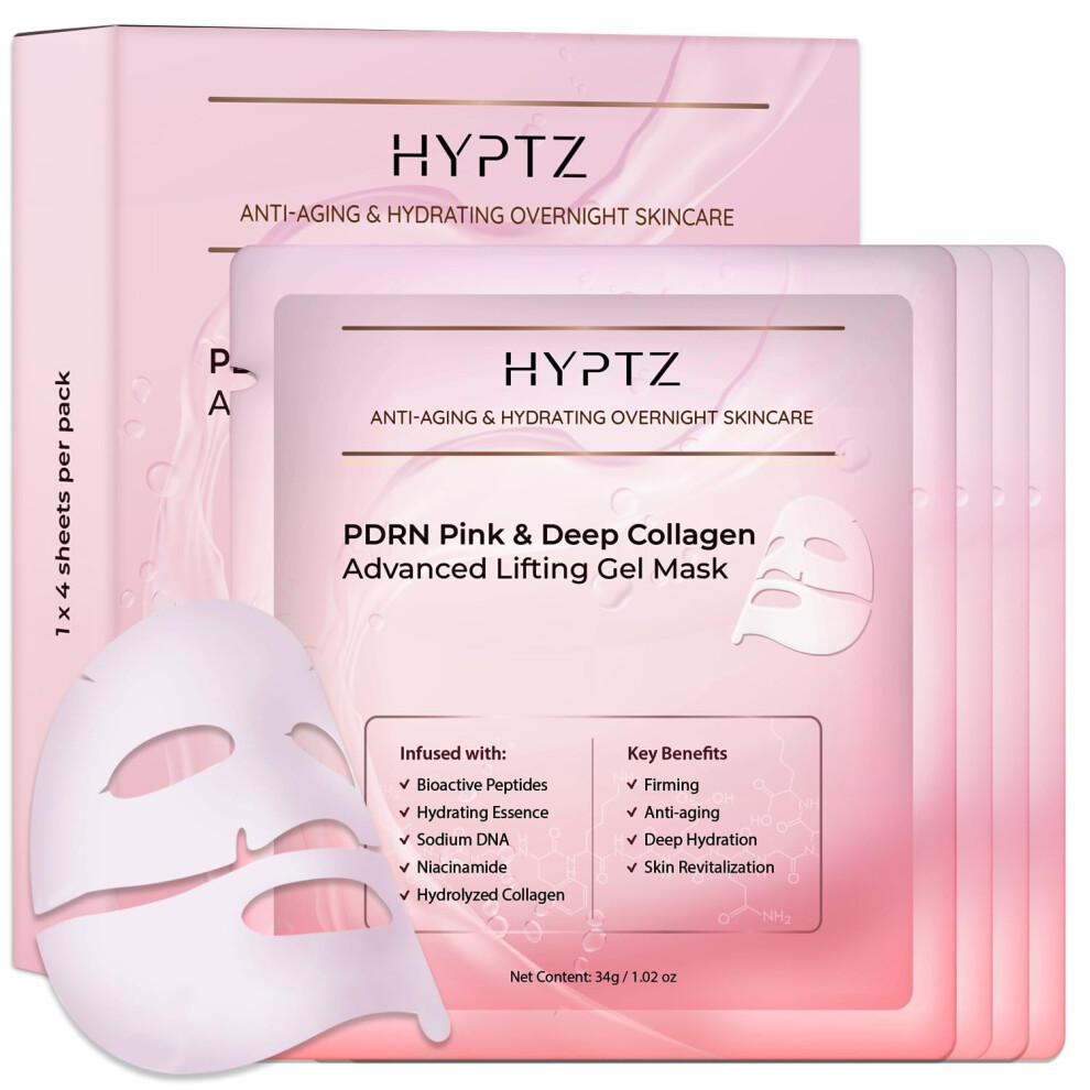 Realori Salmon Dna Pdrn Collagen Face Mask - Korean Skincare Hydrogel Overnight Collagen Face Mask For Glass Skin - Lifting, Firming, Moisturizing & P