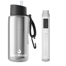 SurviMate 5-Stage 0.01m Ultra-Filtreringsflaska, BPA-fri, NSF/ANSI 42&372 Certifierad
