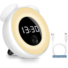 Motion Sensor Sunrise Alarm Clock with Dimmable Auto-off Nightlight, Digital Led
