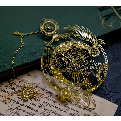 Gouden Boekenlegger Creatief Geschenk Tijd-Eternaal-Universum Student