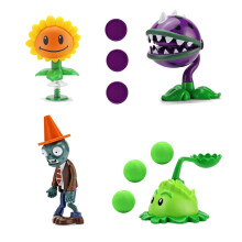 JHESAO 4 PCS Växter och Zombier Figurer PVZ Set 1 2, Stora Gåvor för Barn och Fans