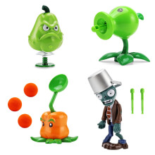 JHESAO 4 PCS Växter och Zombies Figurer PVZ Set 1 2 Perfekta Gåvor för Barn och Fans