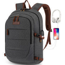 Mochila de Lona Antirrobo para Laptop de 15.6 Pulgadas, Viaje y Trabajo con Puerto USB