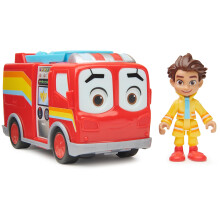 DC Comics Disney Junior Firebuds, Bo and Flash, Action Figure and Fire Engine Vehicle with Interactive Eye Movement, Kids Toys for Boys and Girls Aged
