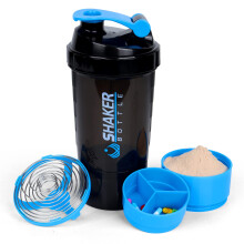 Bouteille XTK 16OZ, Shaker avec rangement pour poudre de protéine, boule de mélange, étanche pour le fitness