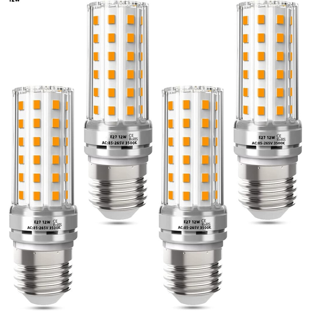 Led Corn Bulb 120W Equivalent 1200 Lumen 12W E26/E27 Base Non-Dimmable Corn Ing For Home Garage Warehouse Indoor Led Corn Bulbs Pack Of 4 ( Light 768432668044