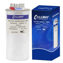 COOLWAY 60/5 uF 60+5 MFD 5% 370V of 440V Dual Run Start AC Capacitor