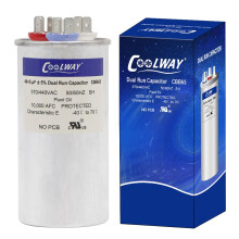 COOLWAY 40/5 uF 40+5 MFD 5% 370V of 440V Dual Run Start ac Capacitor