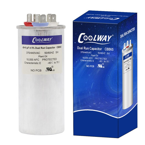 COOLWAY 45/5 uF 45+5 MFD 5% 370V oder 440V Dual Run Start-Kondensator für AC