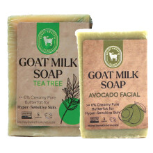 Honey Sweetie Acres Jabón Facial y Corporal de Cabra - Paquete de 3 oz Bar Facial de Aguacate + 5 oz Jabón Hidratante