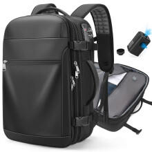 Sac à dos de voyage avec compression et pompe à vide, sac à dos résistant à l'eau, 17" pour homme