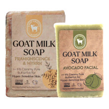 Honey Sweetie Acres Jabón Facial y Corporal de Cabra - Barrita de Aguacate de 3 oz + Jabón de Cabra de 5 oz
