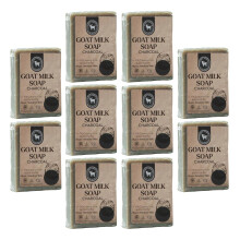 Honey Sweetie Acres 10-Pack Jabón de Leche de Cabra con Carbón - Barra Artesanal de 5 oz, Ingredientes Naturales