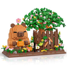 HIGH GODO Capybara Penhouder Bouwset met Bloemen, 2 in 1 Schattige Capybara Organizer Decor