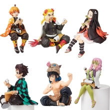 MLDVQJV 6 St Demon Anime Figurer Set, Slayer Karaktärer för Anime Fans (Risboll)