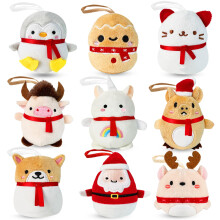 Rdogeia 9 St Christmas Miniklädda Djur, Julklappar för Barn, Santa, Renar, Pingviner Plush
