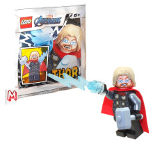 LEGO Super Heroes Avengers Minifigur - Thor mit Mjolnir Hammer und Blitz (2020 Version)