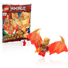 LEGO NINJAGO Kristallisierte Minifigur - Kai (Goldener Drache) mit Flügeln und Goldfeuerschwert