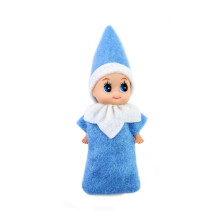 WULEEUPER Muñeco Elfo Bebé Pequeño | Muñeco Elfo Miniatura | Juguetes de Elfos Bebés | Regalo Decoración Navidad (Niño azul)