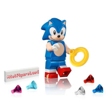 LEGO Ideas Minifigur - Sonic der Igel mit Zubehör und Minifigurland Fliese (Neu 2022) 21331