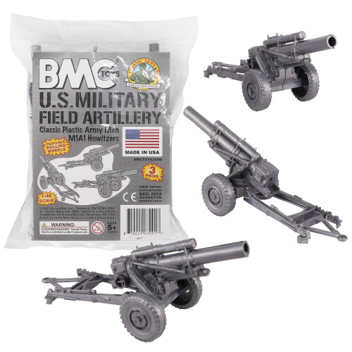 BMC Classic Marx US Militär HOWITZERS Silver-Grå 3-delad Plastarmé