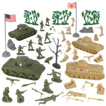 BMC CTS WW2 Slaget vid Saipan - Plastarmé 45-delar Pacific Tank Battle Set