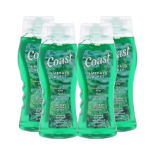 Coast Emerald Burst Duschgel - Hydrerande Kroppstvätt för Torr Hy med Aloe - Fräsch Doft - 4 st