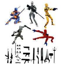 (Montering Klar) 5 Pack Dummy13 Actionfigur Set, 3D Printade Actionfigur Leksaker för Barn, Dummy 13, Robot 13