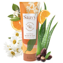 Saavy Naturals Gel Douche Hydratant pour Peau Sensible - À Base de Plantes avec Huile de Coco, Beurre de Karité & Aloe Vera -
