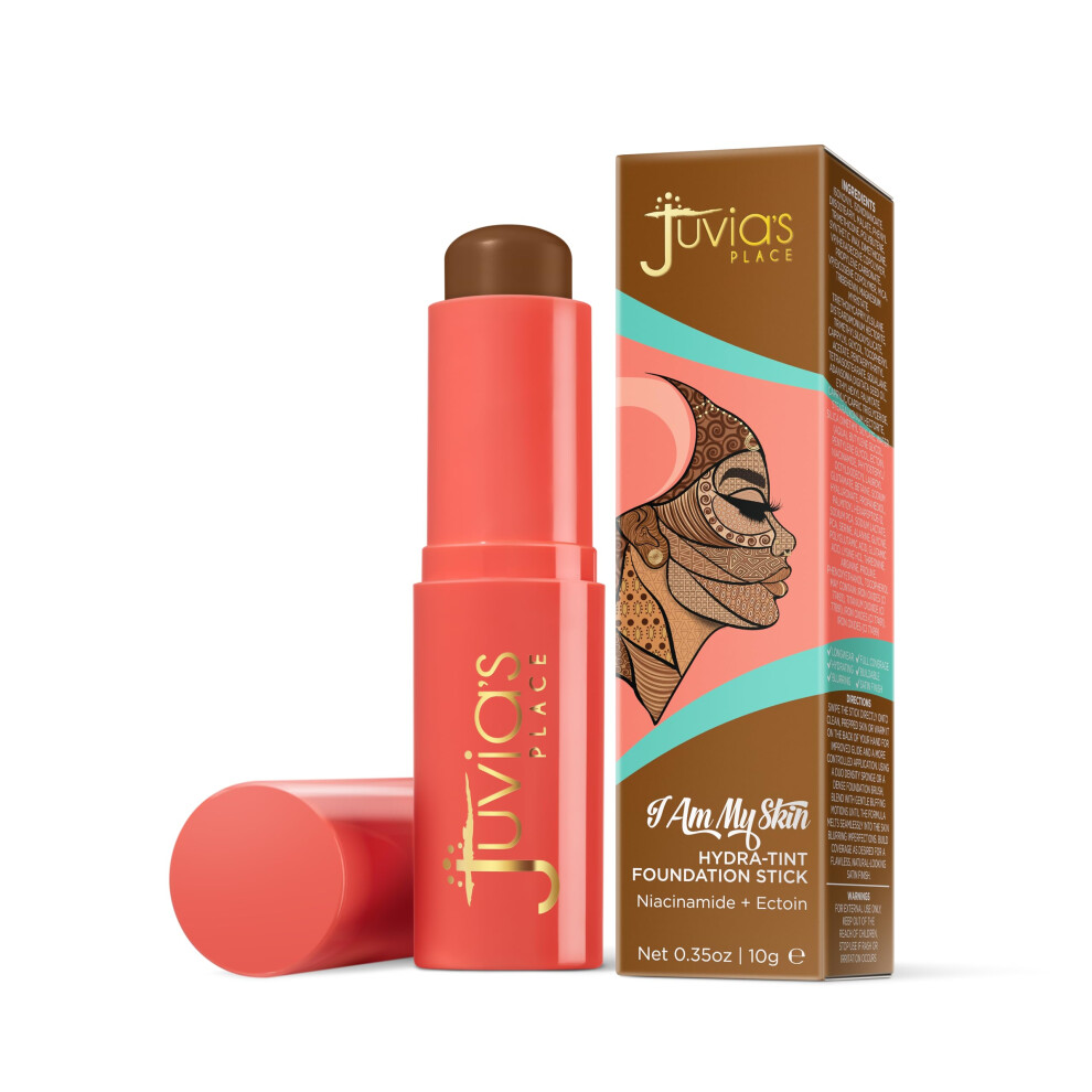 Juvia's Place I Am My Skin Hydra-Tint Foundation Stick - 5 Benin - Neutral Undertone, Rich Deep Tone, Buildable, Hydrating & Blurring Coverage, Satin
