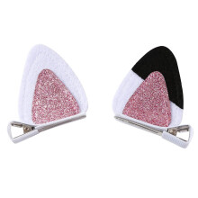 Ganchos de Pelo con Orejas de Gato para Niñas Accesorios Brillantes Fiesta Halloween 2 Unidades