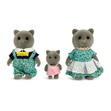 Figuras de Gato Gris OLEOCA Familia - Set de 3 Muñecas Miniatura Coleccionables