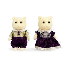 Figuras de Gato Crema OLEOCA - Set de 2 Muñecos Miniatura Coleccionables con Ropa Removible