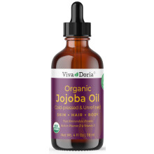 Viva Doria Jojobaolja, USDA Certifierad Ekologisk, 4 fl oz, Naturlig Jojobaolja för Hår, Hud & Ansikte