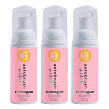 autobrush Fluoride-Free Foaming Toothpaste for Kids, Bubblegum Flavor, Whitening & Deep Cleaning, Travel Friendly, Anti-Cavity (Pack of 3)