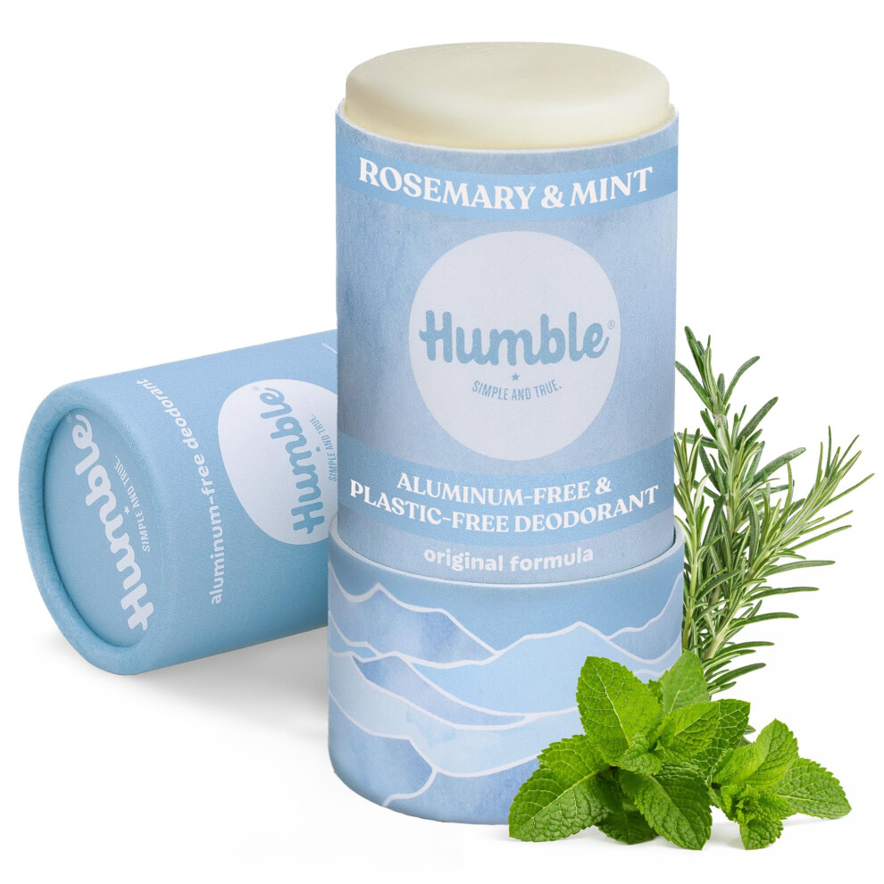 Humble Simple And True. Humble Brands Deodorant Stick, Rosemary Mint - Aluminum-Free Deodorant For Women & Men With Baking Soda, Essential Oils & Beeswax - Underarm Skincare