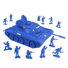 Set de Juego Tim Mee Toy Walker Bulldog Tank- Azul 13 piezas - Hecho en EE. UU.