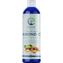 Essential Living: Söt Mandelolja - Ren Bärarolja för Naturlig Hudvård, Fuktgivare, Sminkborttagning - 16OZ