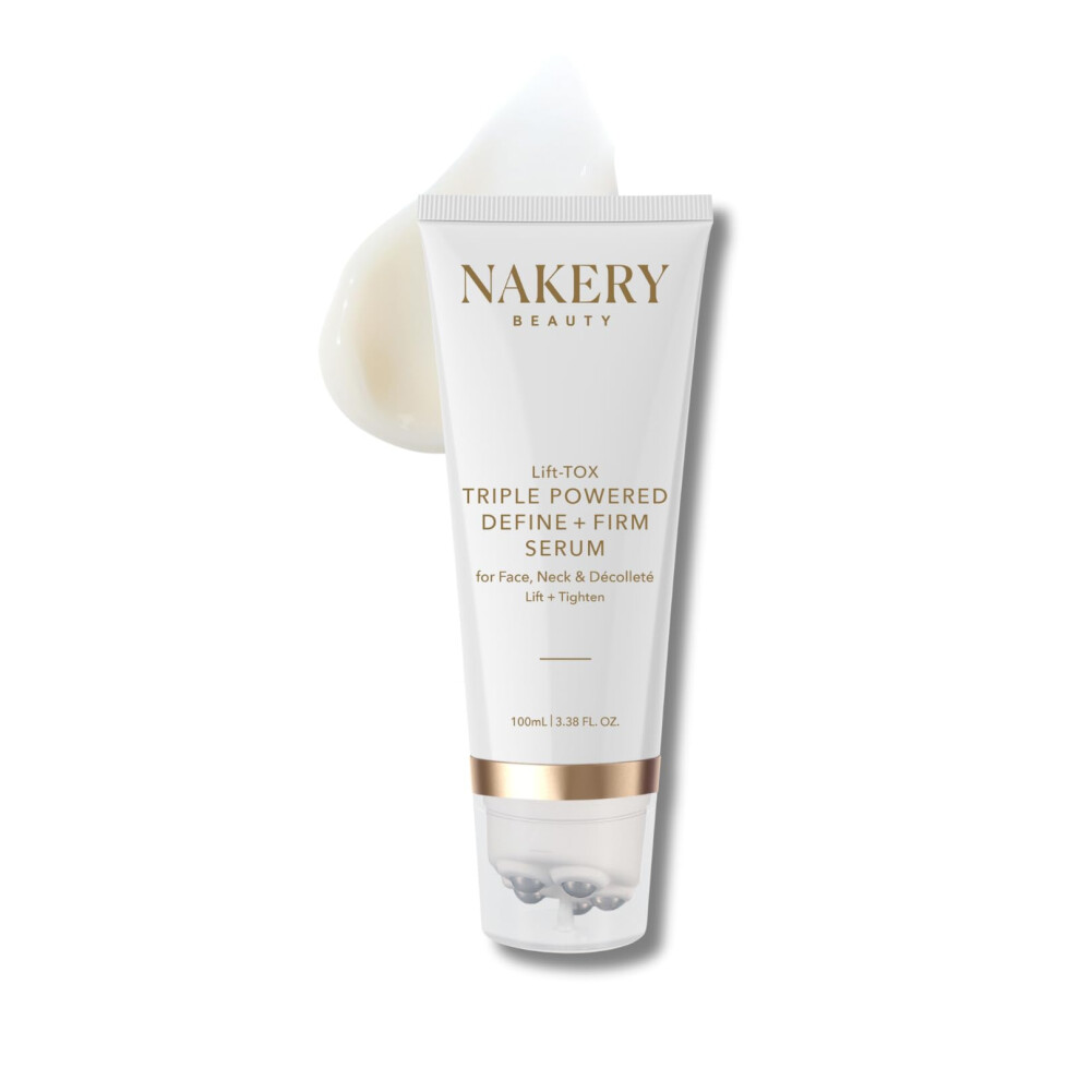 Nakery Lift-Tox Define & Firm Face Tightening Treatment With Nad+ & Collagen Booster, Neck & Jawline Roller For Sagging Skin, Lifting Wrinkles, Jowls,