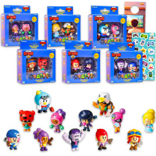 Brawl Stars Mini Figurer 12 Pack - 12 Videospels Cupcake Topper Figurer Plus Klistermärken