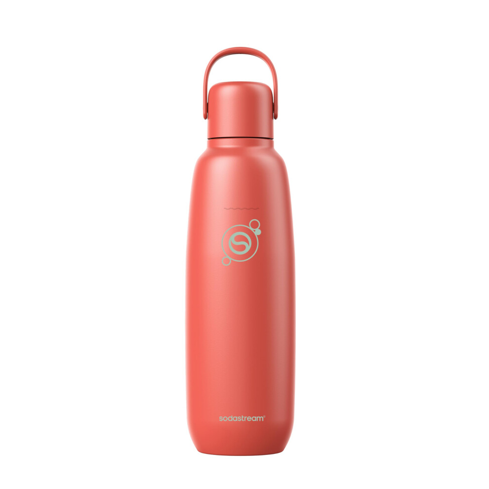 Sodastream Fizz & Go Cool - All Metal Bottle (Papaya) Carbonating Bottle Capacity, 0.9L