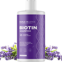 Lavender Biotin Shampoo for Thinning Hair - Volumizing Shampoo for Fine Hair with B Vitamins Rosemary Argan Primrose & Tea Tree Oils - Paraben Silicon