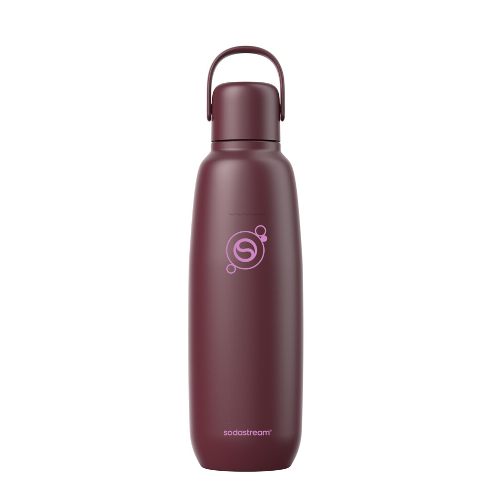Sodastream Fizz & Go Cool - All Metal Bottle (Pomegranate) Carbonating Bottle Capacity, 0.9L
